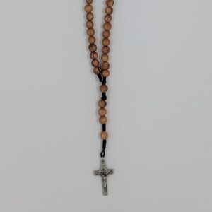 CHAPELET EN BOIS AVEC RELIQUE DU SAINT SÉPULCRE